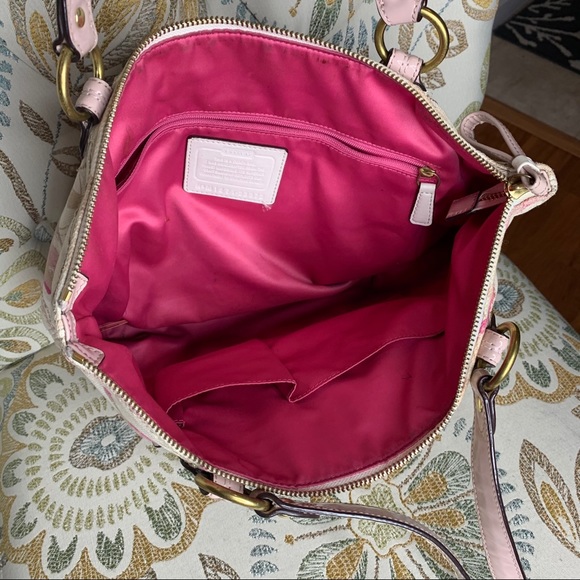 Coach 23372 POPPY Signature Hallie Tote Bag Pink - Picture 7 of 8